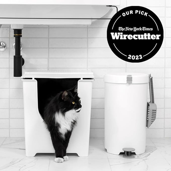 Modkat Flip Litter Box – Front-Entry Design with Integrated Liner System (White)