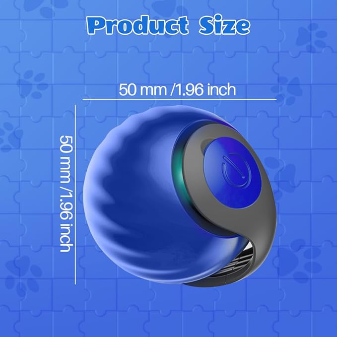 Speedy Cat Toy,Smart Self Rolling Interactive Toy Balls Automatic Moving,Chase Toys for Bored Indoor Kitten/Adult Cats, Rechargable(Blue)