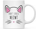 Andaz Press Funny Cat Lover 11oz. Ceramic Coffee Tea Mug Gift, Don't Stress Meowt, 1-Pack, for Cat Mom, Birthday Christmas Ideas, Includes Box