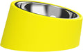Slanted Dog Bowl Slow Feeder, 15° Tilted Elevated Raised Food Water Dish, Anti-Choke Anti-Gulping for Cats Dogs, Non-Spill Weighted Base, for Medium Dogs Standard Pets, Yellow