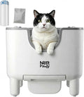 Early Bird Price NestPawly M07 Self-Cleaning Litter Box - Open-Top Automatic Cat Litter Box with Odor Control, Safety Features, and Easy Maintenance