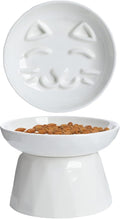 Raised Slow Feeder Cat Bowl, Ceramic Elevated Cat Slow Feeder, Healthy Eating for Wet & Dry Food, Sturdy & Grippy, Pet Puzzle Food Plate, Prevent Vomitting Indigestion, Dishwasher Safe