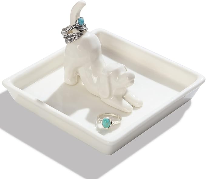 PUDDING CABIN Dog Mom Gifts for Women, Dog Ring Holder Dish Jewelry Holder, Dogs Lover Gift for Women Friends Female Mom Grandma Aunt as Mothers Day Birthday Wedding Christmas Gift