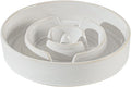 Ceramic 1.2 Cup Dog Bowl Slow Feeder for Medium and Small Dog, 7.3inch Pet Slow Dish, Stop Bloat, Preventing Choking(Single Bowl, Reactived Glaze -White)