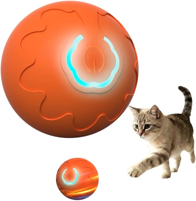 Drkicsy Automatic Moving Dog Toy Ball, Interactive Pet Balls USB Rechargeable Bouncing Ball, Electric Dog Toys Rolling Balls for Cat, Puppy, Small Medium Dogs (Upgrade Orange)