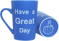MAUAG Funny Christmas Gifts - Porcelain Coffee Mug Have a Great Day Cute Cool Ceramic Cup Light Blue, Best Father's Day and Mother's Day Gag Gifts, 15Oz