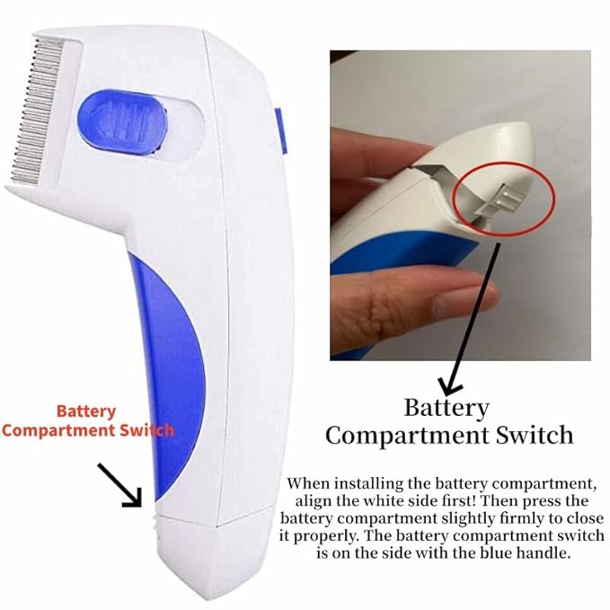 Electric Pet Comb Stainless Steel Heads Effectively Removes Floating Hair for Long & Short-haired Pets like Cats/Dogs/Rabbits/Totoro