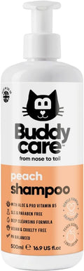 Peach Cat Shampoo - Deep Cleansing Shampoo for Cats - Fruity Scented - with Aloe Vera and B5 (16.90oz)