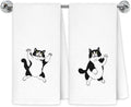 Funny Tuxedo Cat Kitchen Towels, Cats Lover Mom Lady Gifts Hand Towels for Bathroom Kitchen, Black and White Cat Kitten Decorative Dish Towels Drying Cloth, 16x24 Inch Set of 2