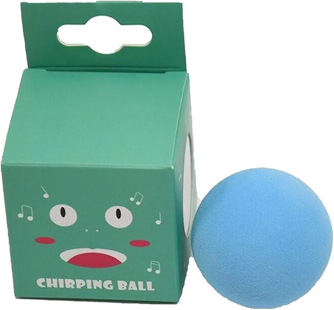 Cat Toys Balls Interactive Cat Toy Simulating Animal Chirp with Birds Frogs or Crickets Chirping Automatic Cat Toys for Indoor Cats (Blue, Ball)
