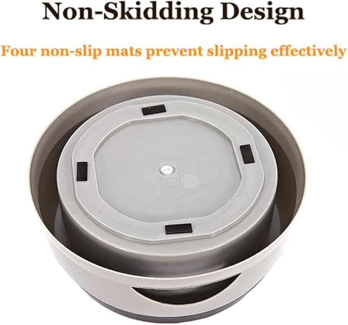 Dog Water Bowl 25oz No Spill Pet Water Bowl Large Capacity Slow Water Feeder, Spill Proof Pet Water Dispenser Vehicle Carried Slow Drinking Travel Water Bowl for Dogs/Cats/Pets (Grey)