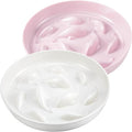Nitial 2 Pcs Cat Slow Feeder Bowl Fish Pool Design Feeder Dish Fun Interactive Cat Food Bowl Healthy Eating Diet Bowls for Pet Puppy Dogs Dishwasher Safe(White, Pink)