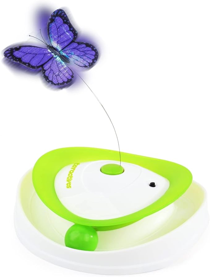 ALL FOR PAWS Interactive Cat Butterfly Flutter Replacements for Kitty Enrichment Spinner Toys, Re-Fill - 6 Pack