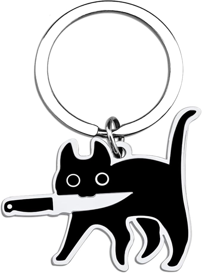 Cute Cat Keychain Halloween Christmas Stocking Stuffers for Women Adults Teens Boys Girls Cat Lover Gift Ideas