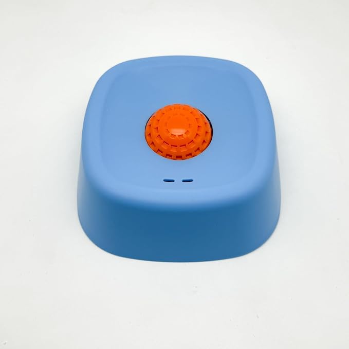 Spherical Slow-Eating Pet Liquid Bowl, Anti-Slip Slow-Eating Bowl for Licking, Used for Feeding Wet Food, Water and Snacks, Suitable for Dogs and Cats, Four Colors Licking Toys (Blue,Orange Ball)