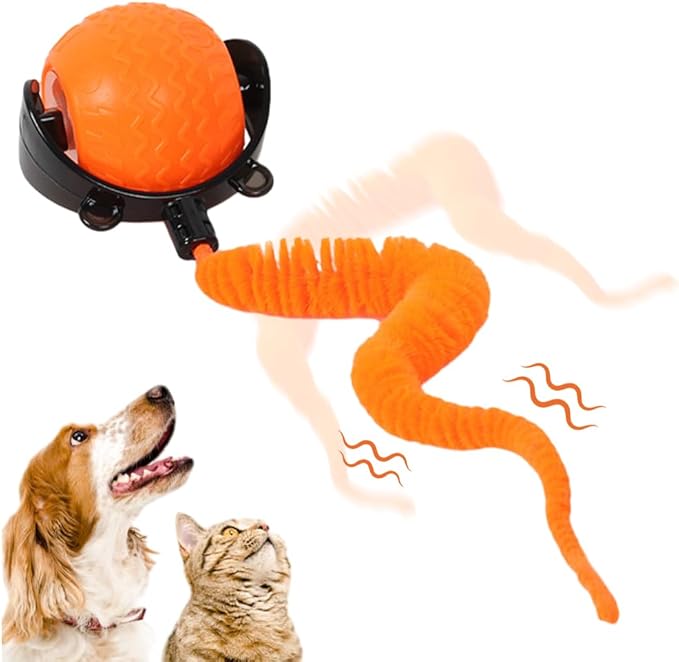 Interactive Cat Ball Toy, 2025 New Cats Ball Toys with Cord Imitation Mouse, Smart Self Rolling Pet Toys for Bored Indoor Adult Cats, Automatic Moving Peppy Pet Balls