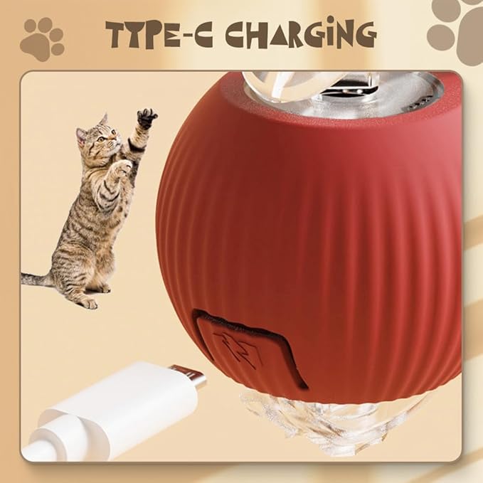 Interactive Cat Toys Ball for Indoor, Multicolor Rolling Ball Motion Activate Rolling Ball, 360° Smart Automatic Moving Dog Puppies Toys Smart Automatic Rolling Pet Ball for Dog/Cat (Green)