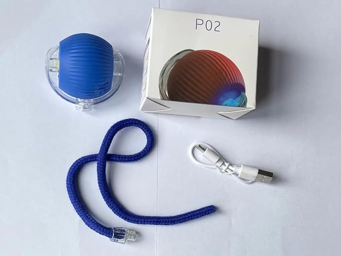 Interactive cat Toy Ball Chaser led recharable USB (Blue)