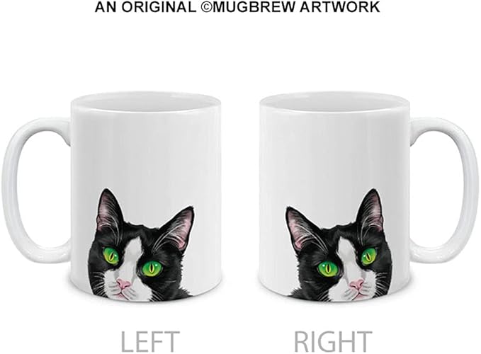 MUGBREW Felix Tuxedo Coat Cat Kitten Ceramic Coffee Mug Tea Cup, 11 OZ