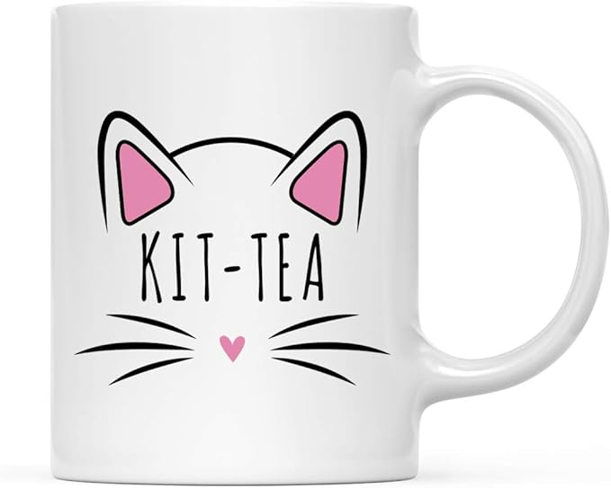 Andaz Press Funny Cat Lover 11oz. Ceramic Coffee Tea Mug, Kit-Tea, 1-Pack, for Cat Mom, Birthday Christmas Ideas, Includes Box