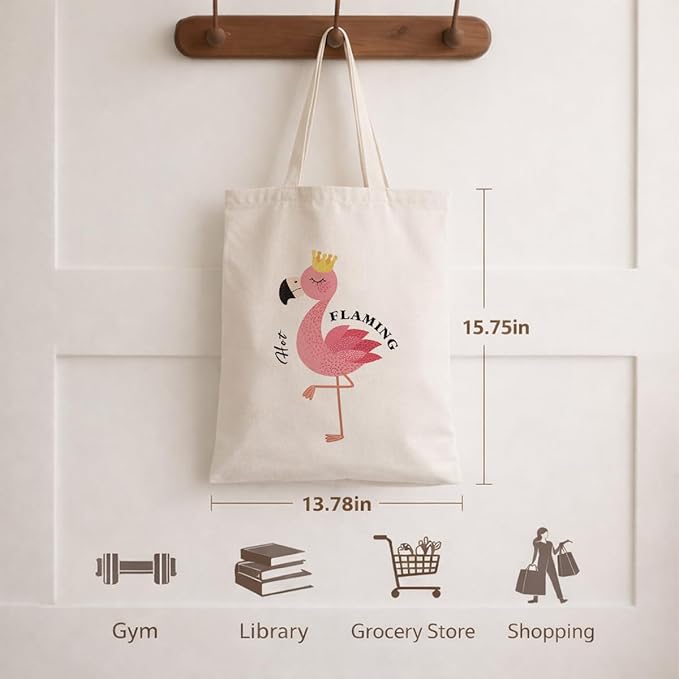 Cute Animal Tote Bag, Animal Lover Gift, Canvas Tote Bag for Women, Reusable Shopping Bags for Casual Shopping Work
