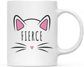 Andaz Press Funny Cat Lover 11oz. Ceramic Coffee Tea Mug, Fierce, 1-Pack, for Cat Mom, Birthday Christmas Ideas, Includes Box