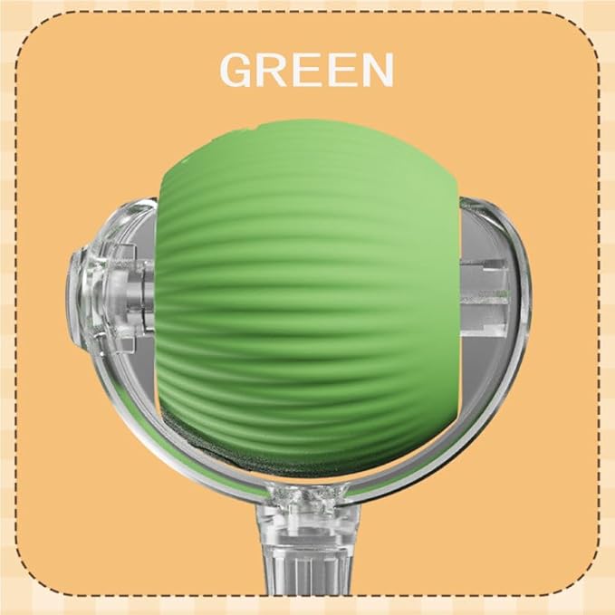 Silicone Cat Ball Toy - Smart Automatic Rolling Toy for Indoor Pets - Electric Cat Toy Ball with Tail with Motion-Activated, Fast Self-Rolling for Bored Cats & Dogs (Green)