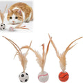 Interactive Cat Feather Ball Toys - 2025 New Elastic Bouncy Balls for Indoor Cats, Kitten Rolling Exercise Toys with Silicone Feathers, Fun & Durable Cat Toy for Play & Exercise