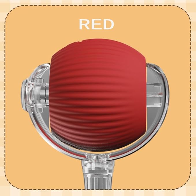 Silicone Cat Ball Toy - Smart Automatic Rolling Toy for Indoor Pets - Electric Cat Toy Ball with Tail with Motion-Activated, Fast Self-Rolling for Bored Cats & Dogs (Red)