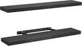 AMADA HOMEFURNISHING Floating Shelves Wall Mounted, 32 x 7 Inch Wall Shelves for Bathroom, Bedroom, Living Room, Black Shelves Set of 2