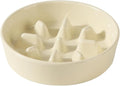Ceramic 0.9 Cup Dog Bowl Slow Feeder, 6.1inch Slow Pet Food Dish for Small Dog and Cat, Stop Bloat, Preventing Choking(Single Bowl, Light Yellow)
