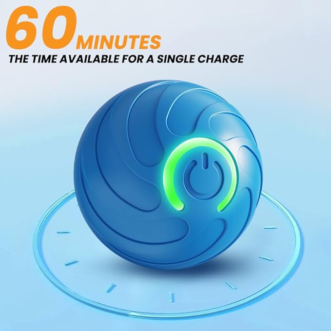 Interactive Dog Toys，Automatic Moving, Bouncing, and Rotating Dog Balls，IPX7 Waterproof Rating, Active Rolling Ball for Medium and Little Dogs (Blue, Style 5)