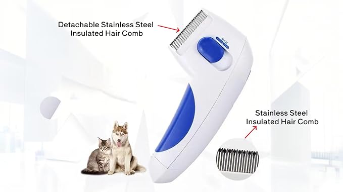 Electric Pet Grooming Comb –Pet Comb Grooming Comb Brush for Dogs Cats Effective Remove Dog & Cat Hair Remover Brush Suitable for Long & Short Hair (ONE SIZE)