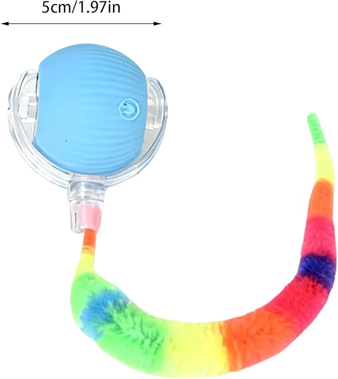Interactive Cat Toy Ball, Automatic Moving Cat Toys, 6cm Rechargeable Rolling Ball with Tail for Cats, Durable Pet Toy with Motion Sensor, Entertainment Toys for Home Apartment Living Room