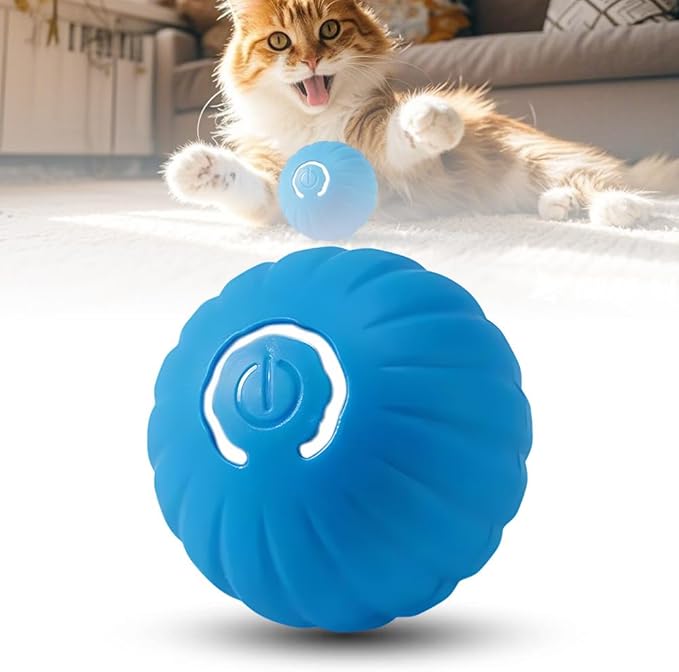 Drkicsy Automatic Moving Dog Toy Ball, Interactive Pet Balls USB Rechargeable Bouncing Ball, Electric Dog Toys Rolling Balls for Cat, Puppy, Small Medium Dogs (Blue)