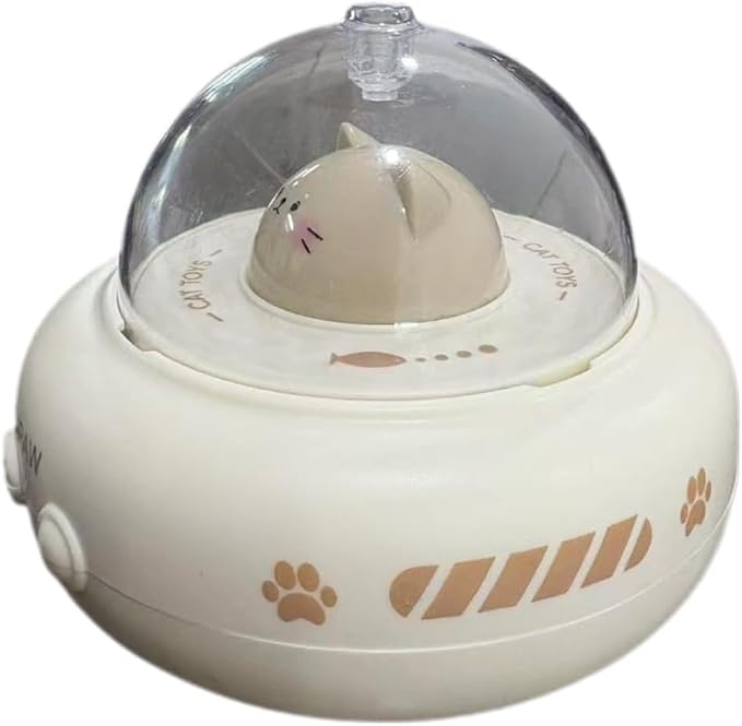 Interactive Cat Toy for Indoor Cats, Automatic UFO Kitten Toy with 360° Rotating Feathers and Bell, Hands-Free Electronic Teaser Toy, Stimulates Hunting Instincts, Multi-Cat Friendly
