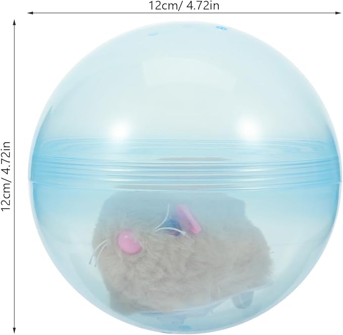 ibasenice 2pcs Interactive Cat Toy Running Ball, Electronic Hamster Ball for Cats, Automatic Teaser, Multi-Color, 9.44x4.72inch