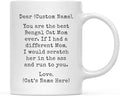 Andaz Press Personalized Funny Mom 11oz. Coffee Mug Gag Gift, Best Bengal Cat Mom, Scratch in Ass and Run to You, 1-Pack, Custom Cat Lover's Christmas Birthday Ideas, Includes Gift Box