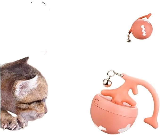 Cat Intelligent Rolling Ball Toy Cat Fish Bone Rotating Ball Toy Automatic Rolling Cat Luminous Toy Cat Only Toy Vibration Sensing Automatic Obstacle Avoidance Intelligent Companion Cat Toy Soft Color