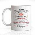 To My Gorgeous Wife Ceramic Coffee Mug for Women, Anniversary Birthday Romantic Gifts for Her Women Wife, Funny 11oz Christmas Day Gifts From Husband, Forever Love Valentine's Day Present