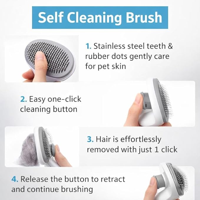 Pet Grooming Slicker Brush for Dogs & Cats – Gentle Deshedding Tool for Loose Hair & Undercoat – Soft Stainless Steel Pins, Pain-Free Grooming, Reduces Shedding, Ideal for All Breeds - TidyCabin