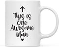 Andaz Press Mother's Day 11oz. Ceramic Coffee Tea Mug Gift for Mom, This Is one Awesome Mom, Upward Arrow Graphic, 1-Pack, Birthday Christmas Gift Ideas
