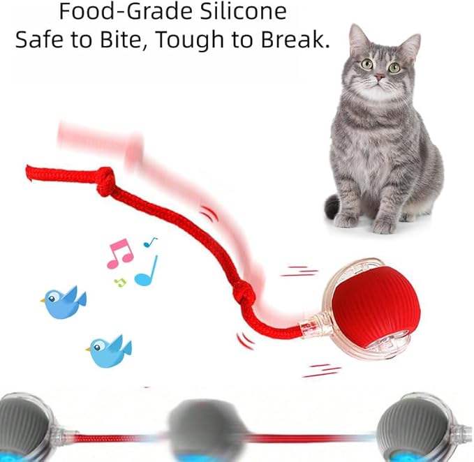 Interactive Rolling Cat Dog Ball Toy,Smart Tapped Awake Balls Toys,Fast Moving Balls Toys for Pets