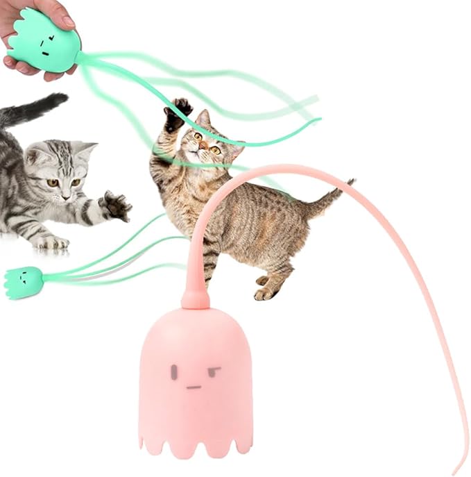AIIONP Indoor Cat Toys, Interactive Cat Toys Ball for Indoor, Automatic Rolling Ball Cat Toys, USB Rechargeable, Fun Electric Cat Toy for Activate Natural Hunting (Pink)