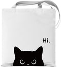 Cute Cat Canvas Tote Bag for Women Funny Cat Bag for Shopping Work Travel Lover Totes Gifts