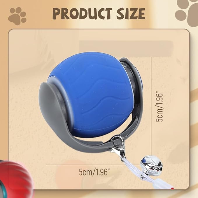 Interactive Cat Toys for Indoor Cats, 2026 Interactive Fast Moving Toys Balls, 360° Automatic Rolling Electric Ball Toy with Rope for Dogs and Cat Indoor Play (Blue)