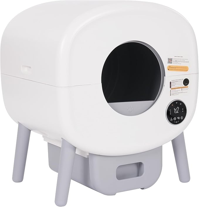 Large Automatic Litter Box for Multiple Cats Odor Removal Smart Self-Cleaning Cat Litter Box for Homes, Living Rooms, Balcony