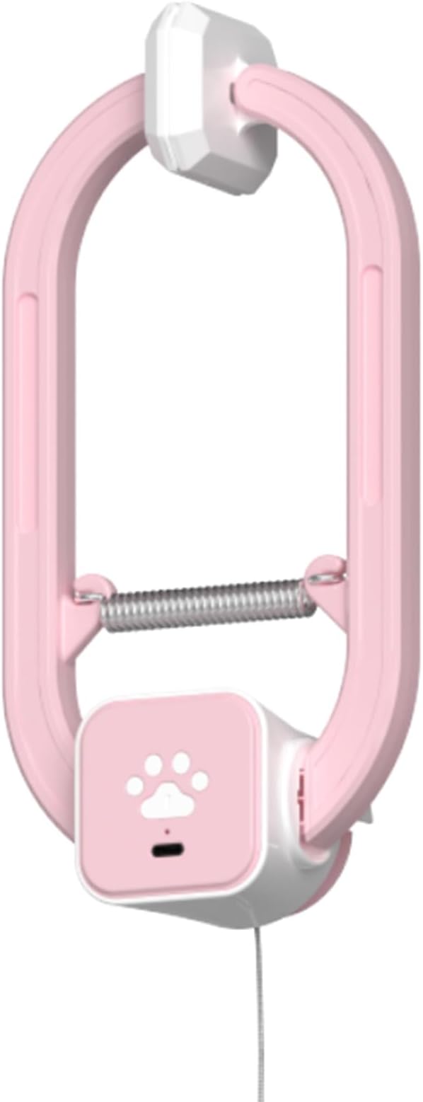 Rechargeable Electric Cat Teaser with Remote – Interactive Door Clip Teaser for Cats, 2 Motion Modes (360° Spin & Irregular Jumping), Smart Auto Cat Toy for Exercise & Fun (Pink)