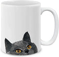 MUGBREW Blue Gray British Shorthair Cat Ceramic Coffee Mug Tea Cup, 11 OZ