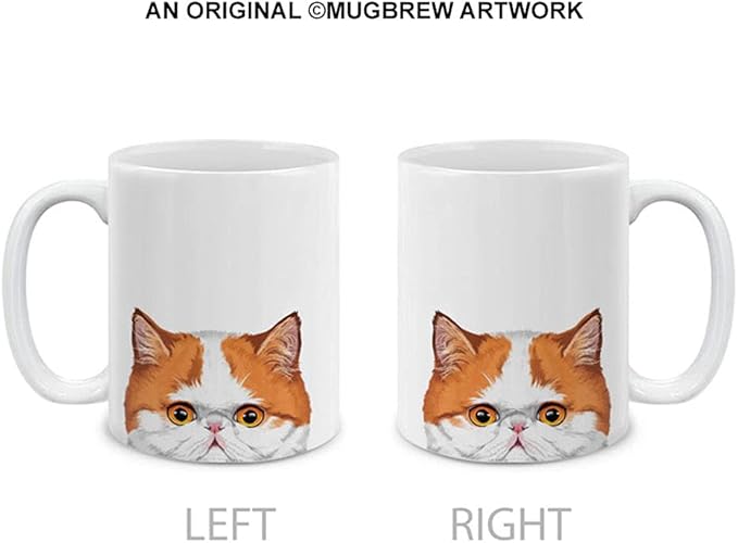 MUGBREW Orange Van Exotic Shorthair Cat Ceramic Coffee Mug Tea Cup, 11 OZ